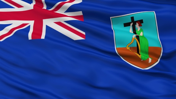 Waving National Flag of Montserrat alt
