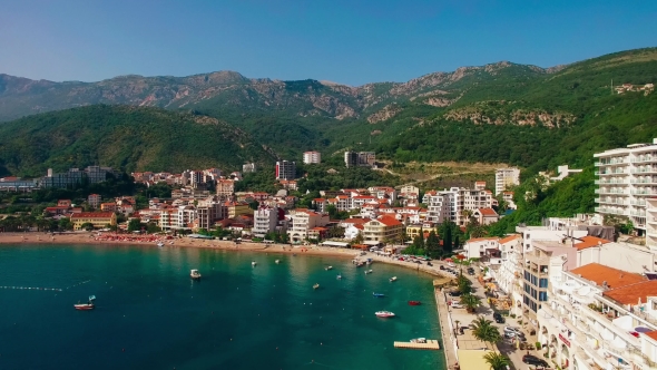 Settlement Rafailovici, Budva Riviera, Montenegro. The Coast of