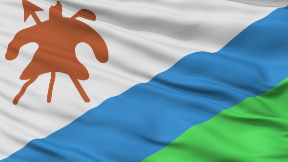 Waving National Flag of Lesotho