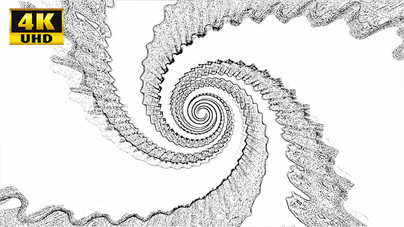 Sketch Spiral Loop - Dragon Skin Black & White 4K