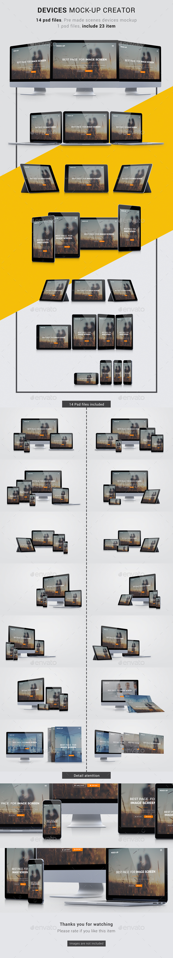Multi Devices Responsive Screen Mockups - Product Mock-Ups Graphics