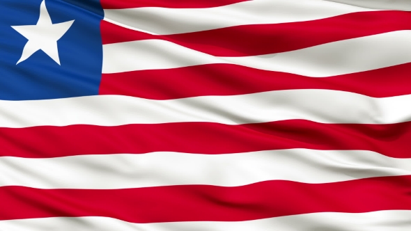 Waving National Flag of Liberia