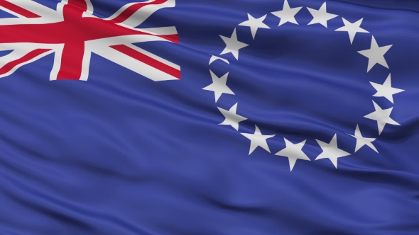 Waving National Flag of Cook Islands alt