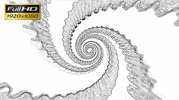 Sketch Spiral Loop - Dragon Skin Black & White