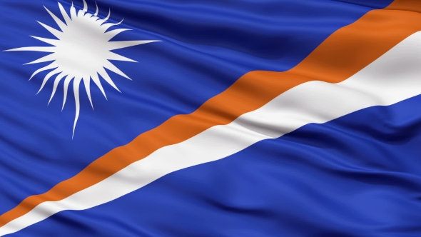 Waving National Flag of Marshall Islands alt