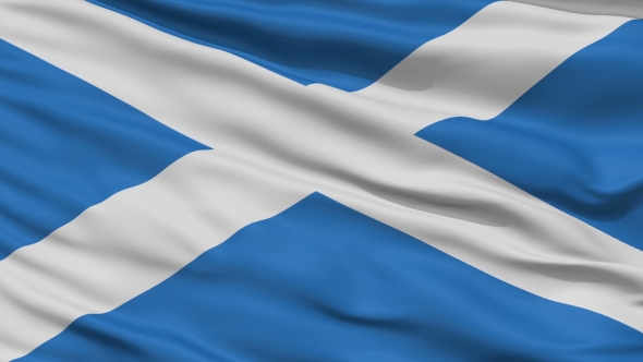 Waving National Flag of Scotland