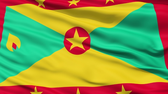 Waving National Flag of Grenada alt