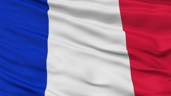 Waving National Flag of France