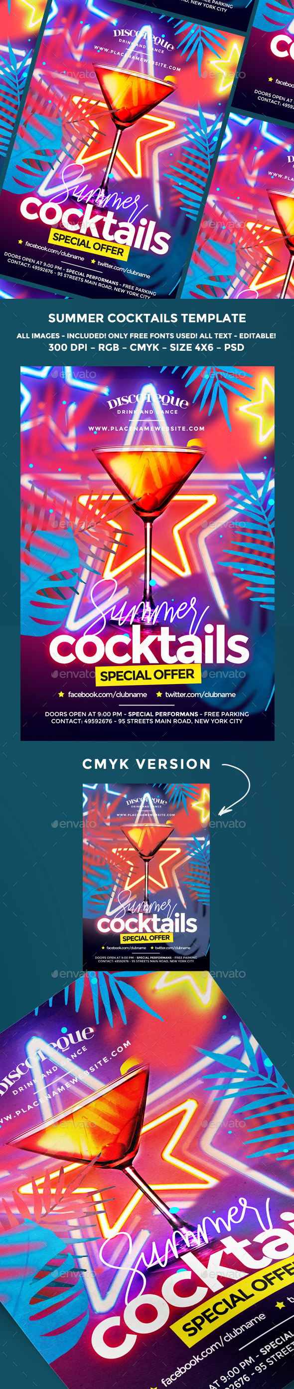 Summer Cocktail Flyer - Restaurant Flyers