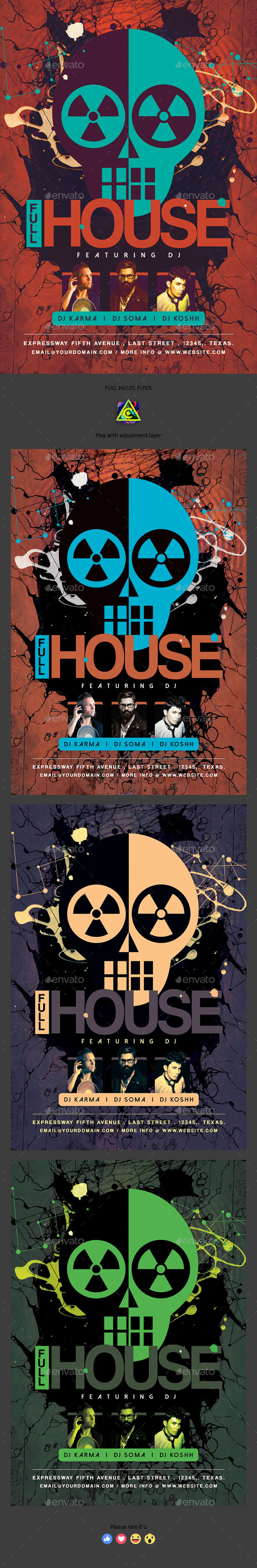 Full House Flyer - Clubs & Parties Events
