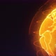 Orange Earth From Particles Rotate Around its Axis Focusing on Africa - VideoHive Item for Sale