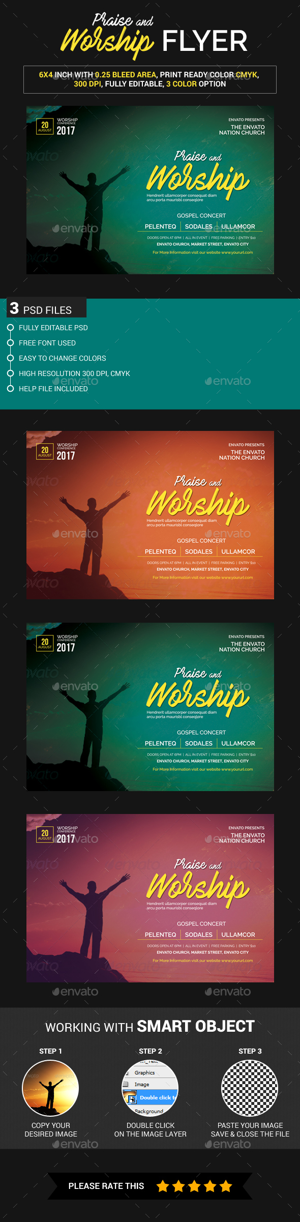 Praise and Worship Flyer - Church Flyers
