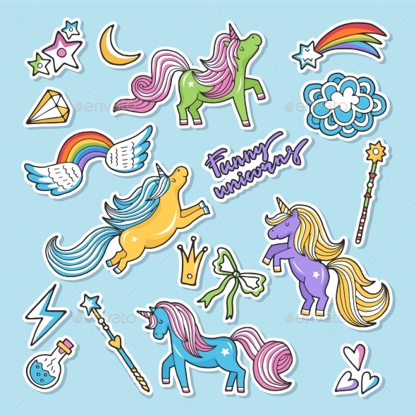 Fashioned Vector Stickers Nineties Retro Style - Miscellaneous Vectors
