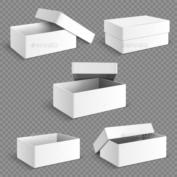 Blank White Packaging Paper Boxes - Man-made Objects Objects