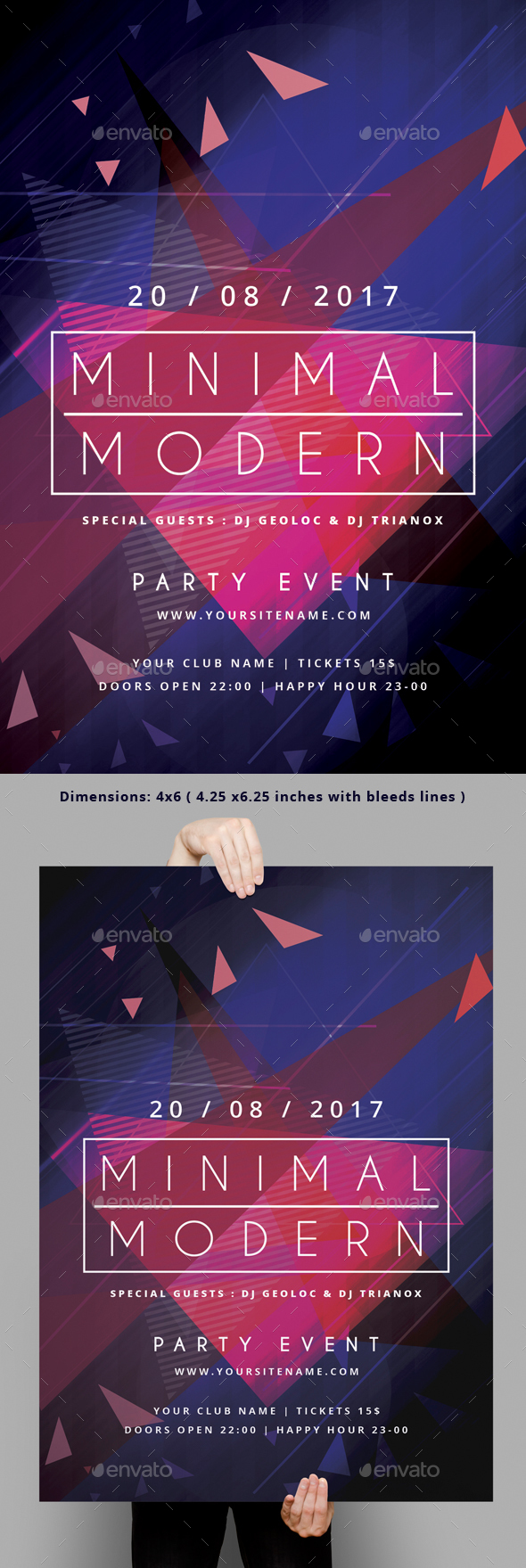 Minimal & Modern Poster Template - Clubs & Parties Events