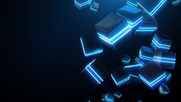 Abstract Blue Neon Squares by studiodav | VideoHive