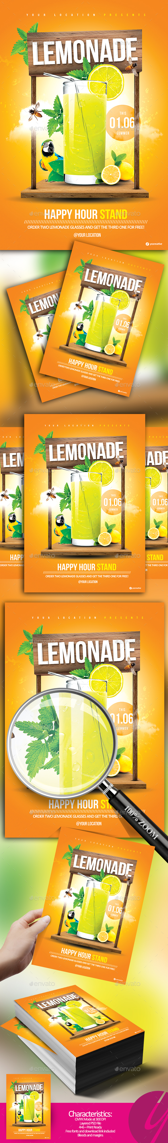 Lemonade Stand Flyer - Restaurant Flyers