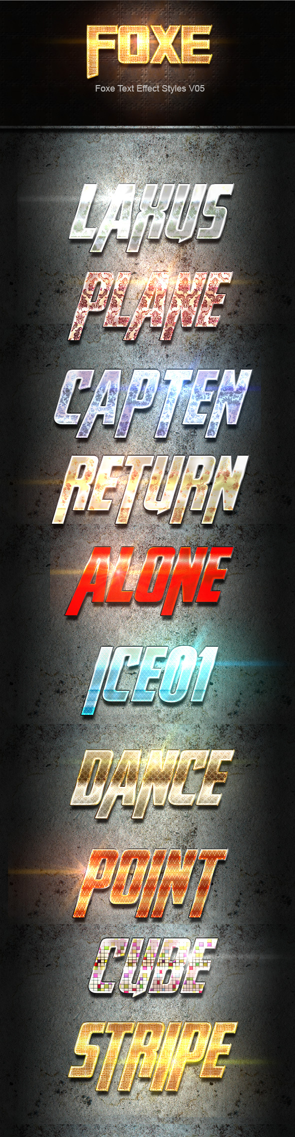 Foxe Text Effect Styles V05 - Text Effects Styles