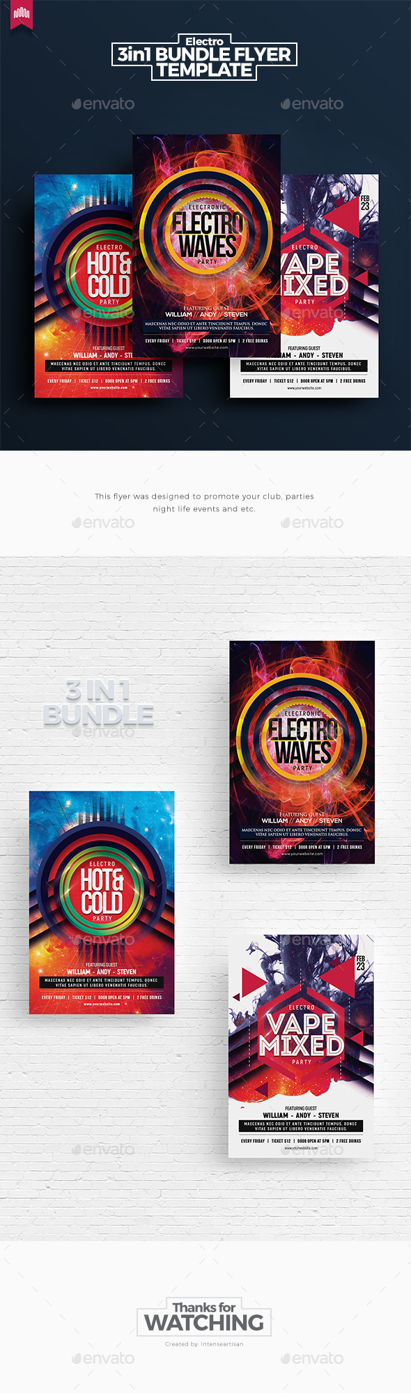 Electro Bundle 2 - Flyer Template - Clubs & Parties Events