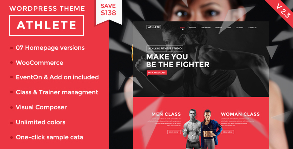Fitness WordPress Theme | Athlete Fitness - Health & Beauty Retail