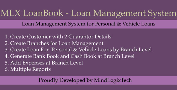 MLX LoanBook – Loan Managment System