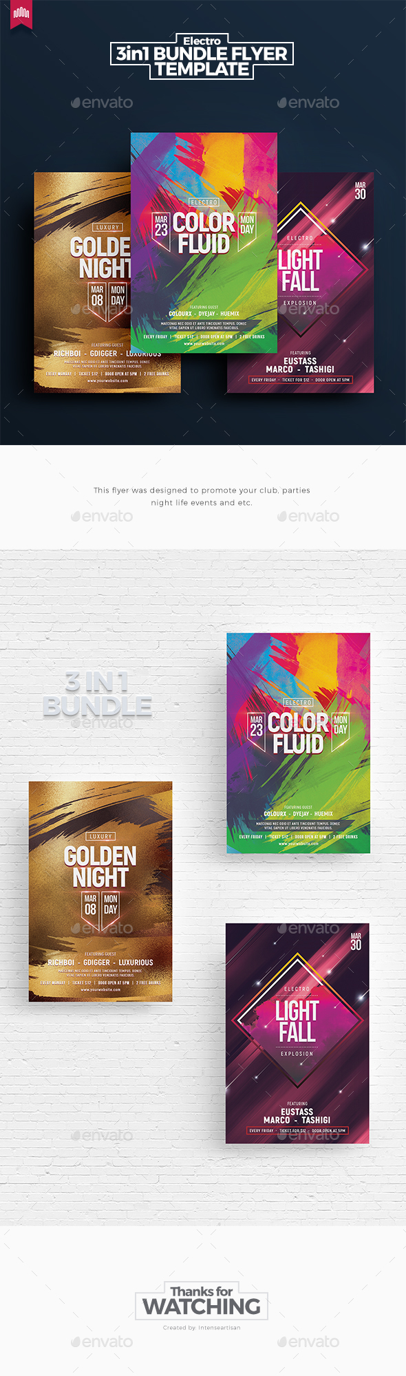 Electro Bundle 4 - Flyer Template - Clubs & Parties Events