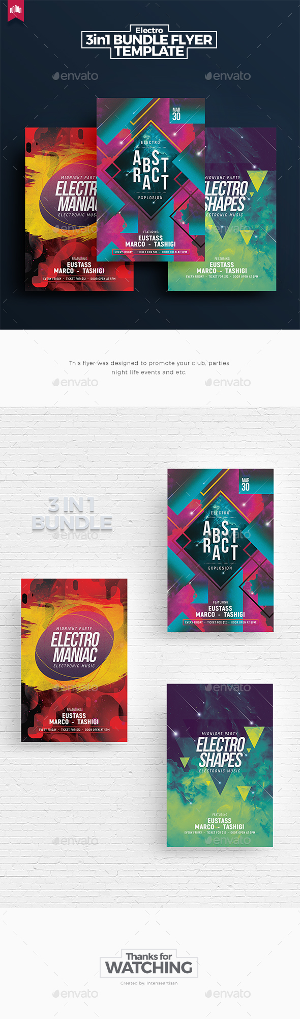 Electro Bundle 5 - Flyer Template - Clubs & Parties Events