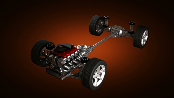 Car Chassis with Engine, Motion Graphics | VideoHive