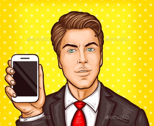 Vector Pop Art Businessman - People Characters