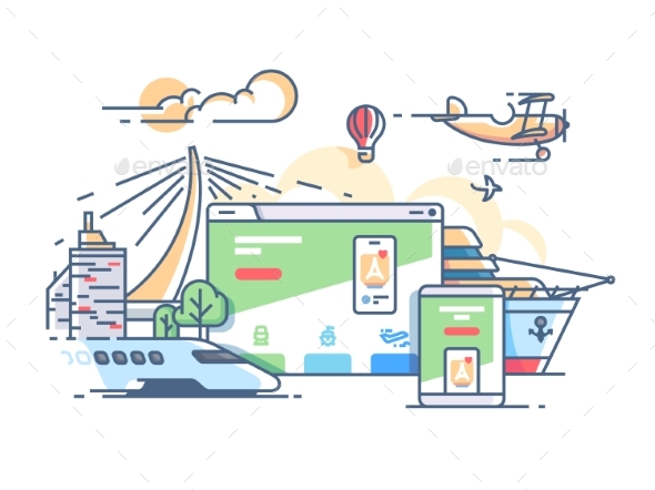 Site Travel Agency - Objects Vectors