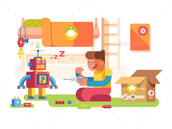 A Boy Control Robot - Technology Conceptual