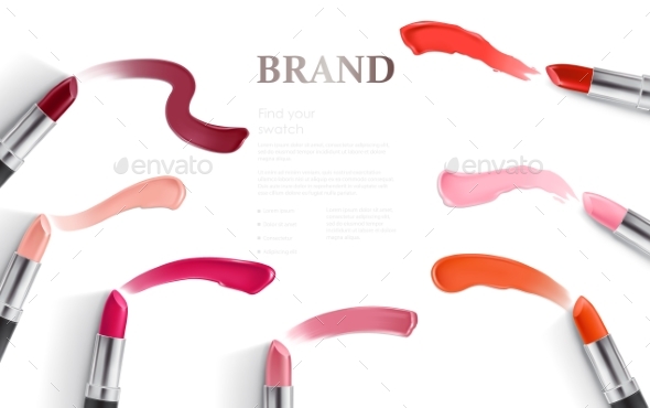 Vector Design of Lipstick Packing and Lipstick - Web Elements Vectors