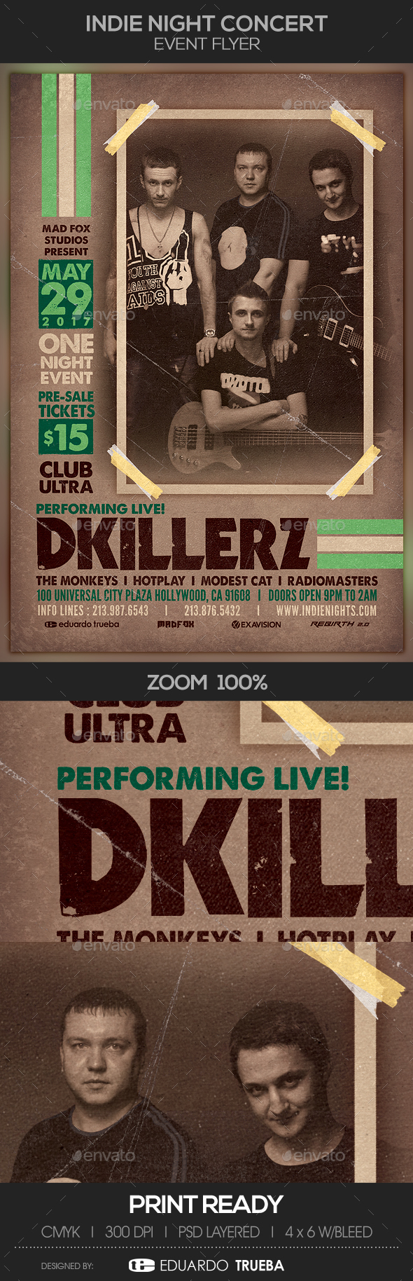 Indie Night Concert Event Flyer - Concerts Events
