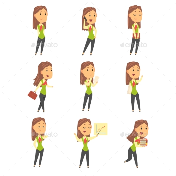 Set of Businesswoman Characters - People Characters