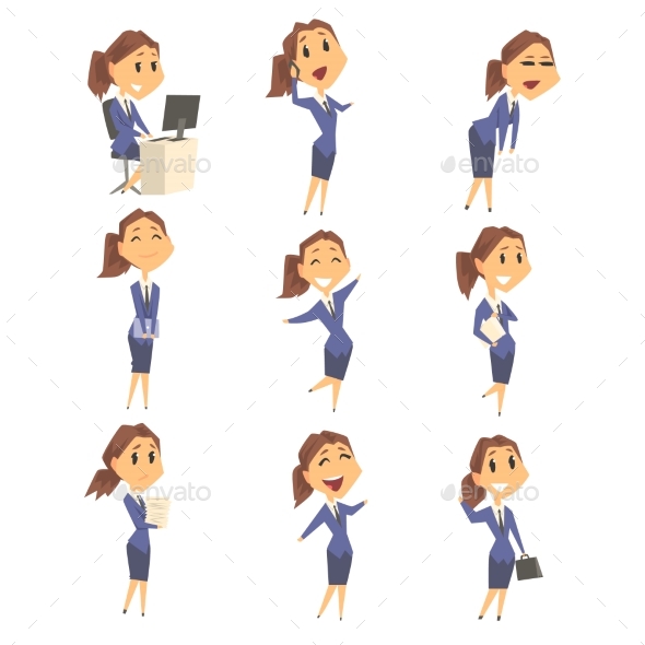 Set of Businesswoman Characters - People Characters