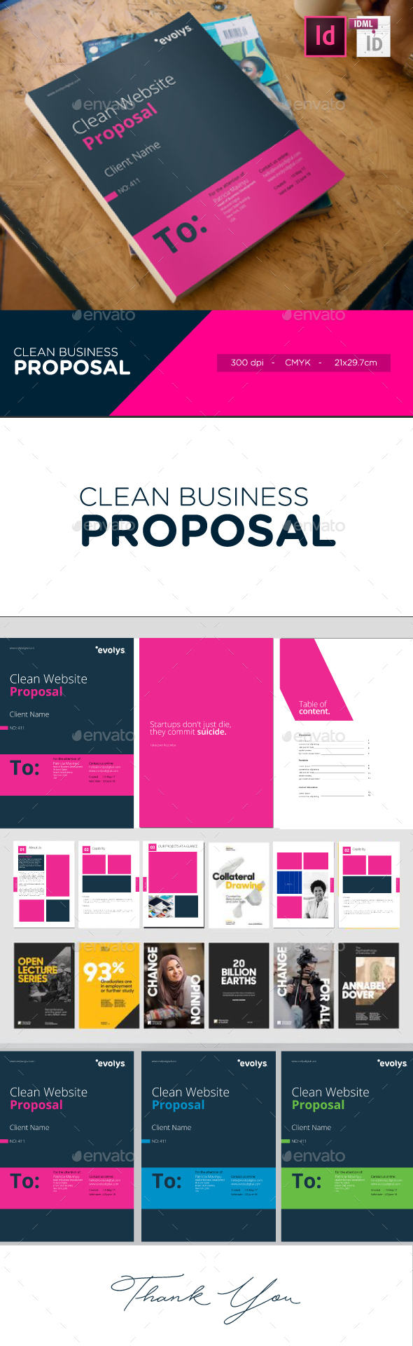 Clean Modern Corporate Website Design Proposal - Proposals & Invoices Stationery