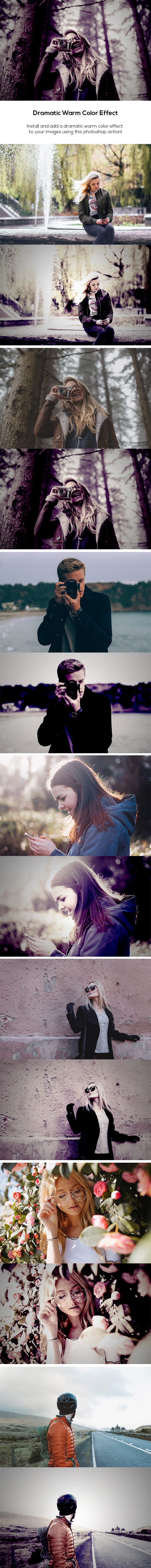 Dramatic Warm Color Effect - Photo Effects Actions