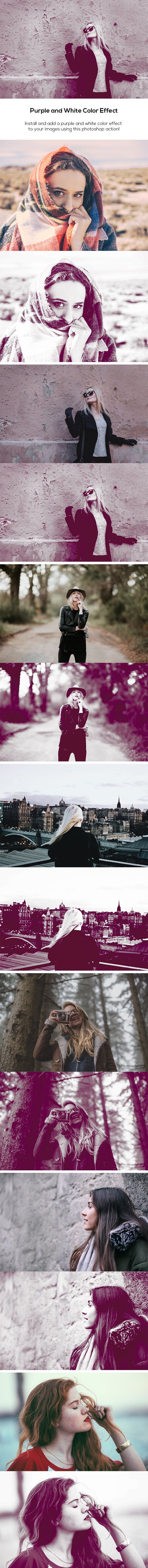Purple and White Color Effect - Photo Effects Actions