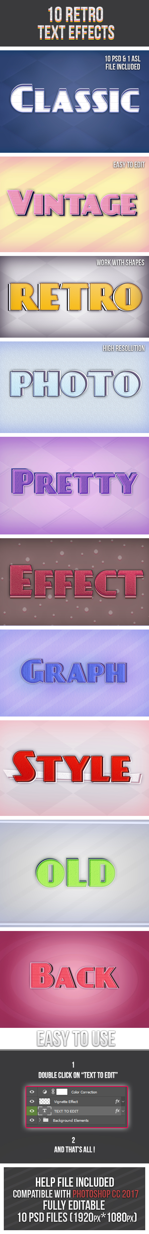 Retro Text Effects - Text Effects Styles