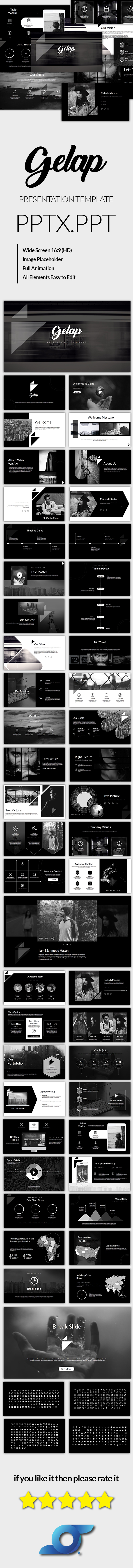 Gelap - Modern Powerpoint Presentation - PowerPoint Templates Presentation Templates