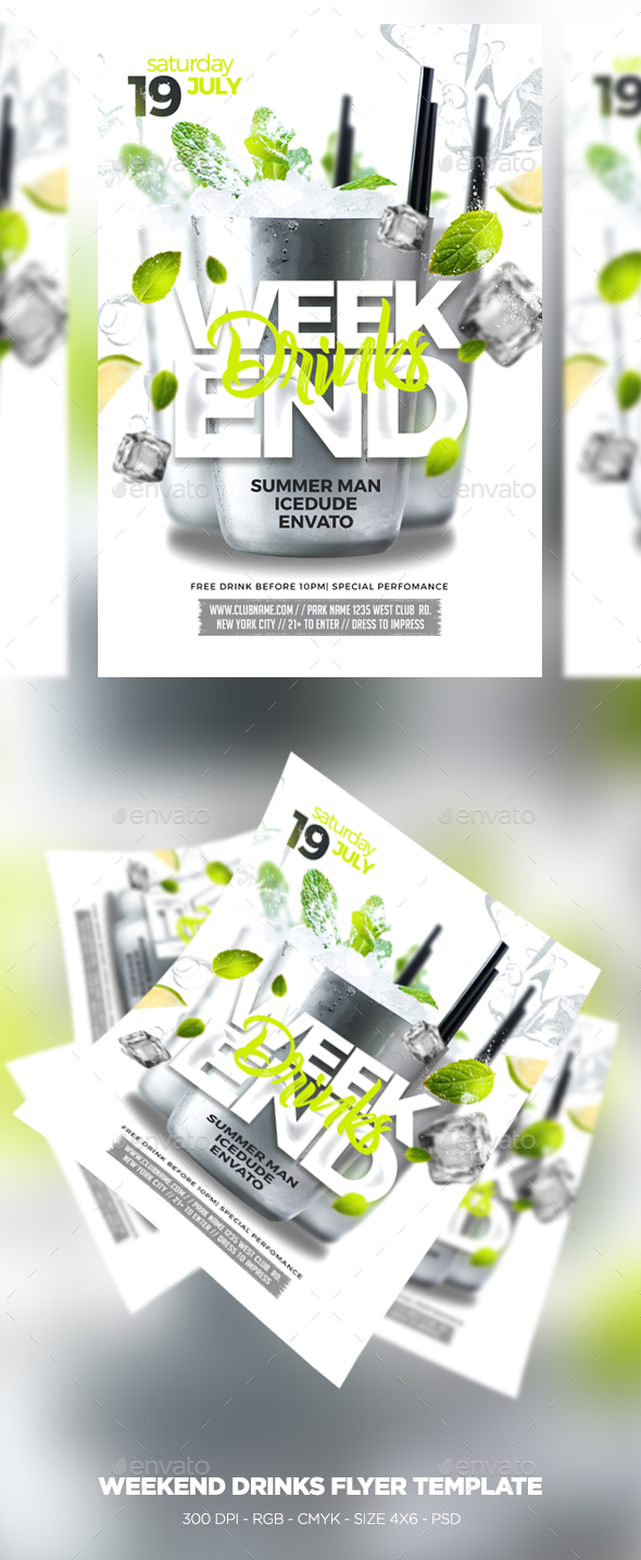 Weekend Drinks Flyer - Clubs & Parties Events