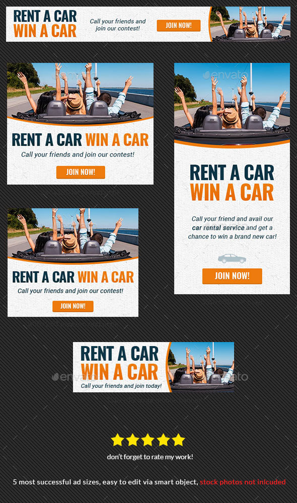 Car Rental Web Banner Ad - Banners & Ads Web Elements