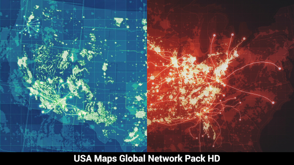 Pack of 3 USA Maps Global Network HD