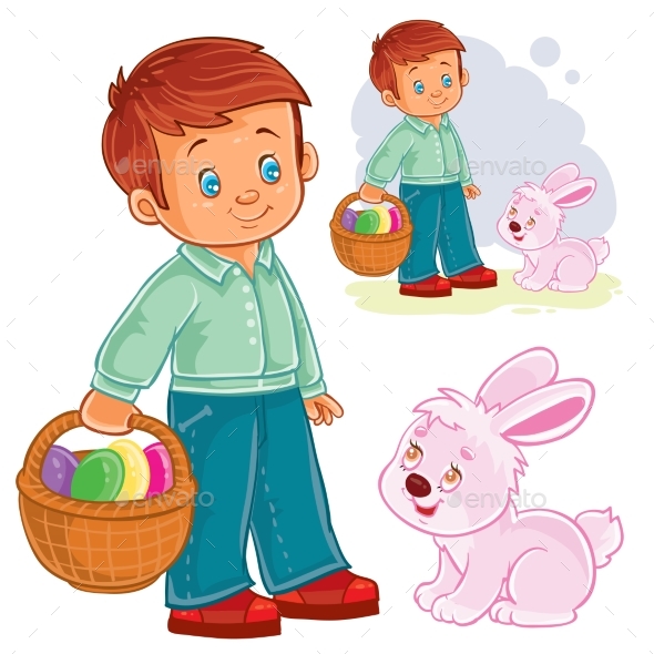 Boy with a Basket - People Characters