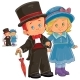 Illustration of a Little Boy and Girl