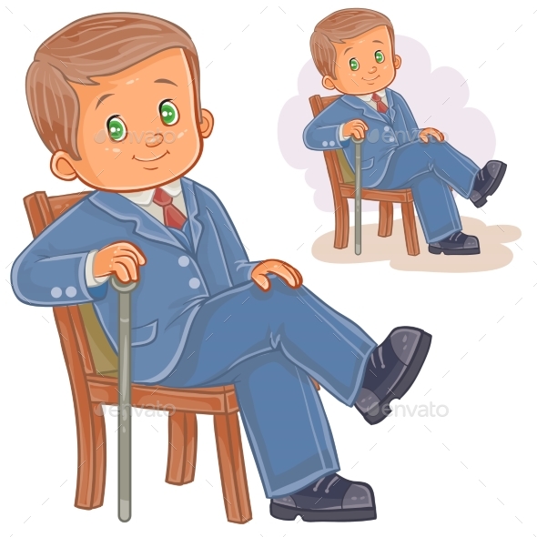 Boy Dressed in Retro Suit - People Characters