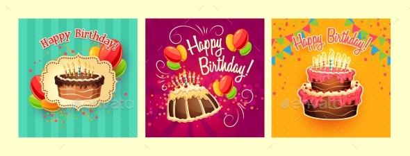 Collection of Vector Cartoon Backgrounds - Birthdays Seasons/Holidays