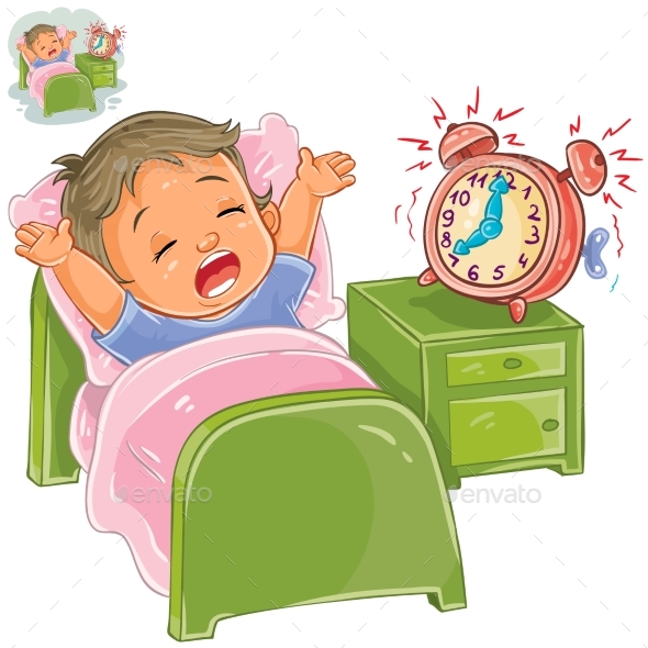 Child Woke Up in the Morning - People Characters