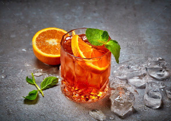 Glass of aperol spritz cocktail - Stock Photo - Images