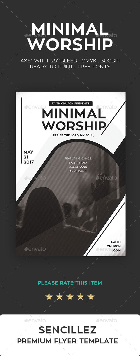 Minimal Worship Flyer - Church Flyers